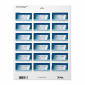 Blue Christmas Trees Weihnachtskarten Weihnachtska Adressaufkleber (Vorne)