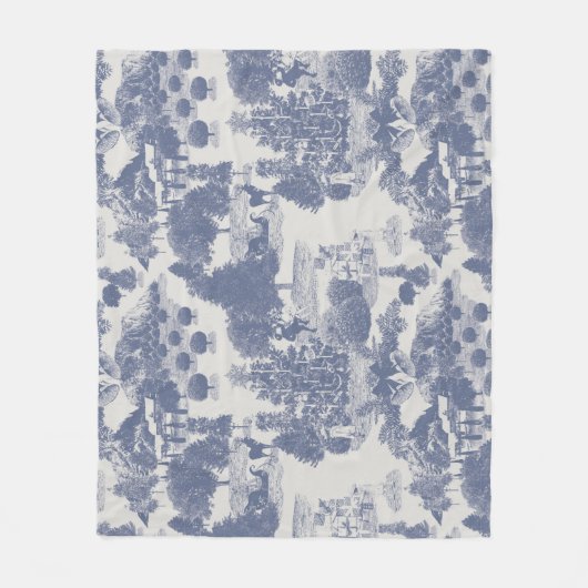 Blue Christmas Winter Wonderland Fleecedecke (Vorderseite)