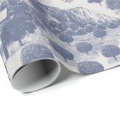 Blue Christmas Winter Wonderland Geschenkpapier (Rolleneckpunkt)