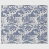 Blue Christmas Winter Wonderland | MEDIUM Geschenkpapier (Flach)