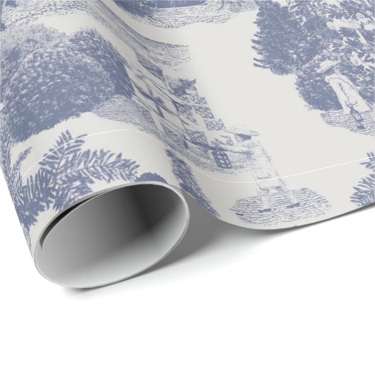 Blue Christmas Winter Wonderland | MEDIUM Geschenkpapier (Rolleneckpunkt)