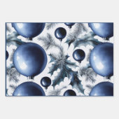 Blue Christmas Wrapping Paper Flat Sheet 3 Geschenkpapier Set (Vorderseite 3)