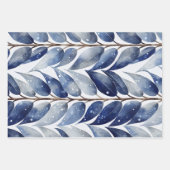 Blue Christmas Wrapping Paper Flat Sheet 3 Geschenkpapier Set (Vorderseite 2)