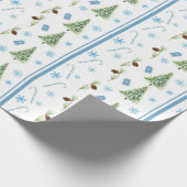Blue Christmas Wrapping Paper Geschenkpapier (Ecke)
