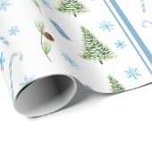 Blue Christmas Wrapping Paper Geschenkpapier (Rolleneckpunkt)