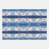 Blue Christmas Wrapping Paper Geschenkpapier Set (Vorderseite 3)