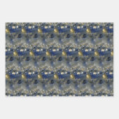 Blue Christmas Wrapping Paper Geschenkpapier Set (Vorderseite)