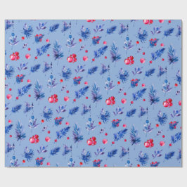 Blue Christmas wrapping paper roll Geschenkpapier