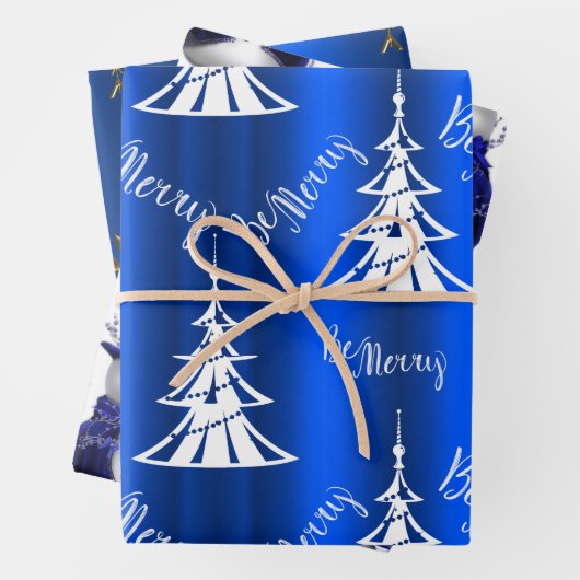 Blue Christmas Wrapping Paper Sheets Geschenkpapier Set (Beispiel)