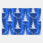 Blue Christmas Wrapping Paper Sheets Geschenkpapier Set (Vorderseite)