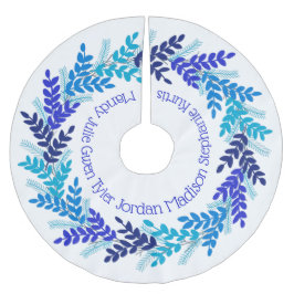 Blue Christmas Wreath Familiennamen Polyester Weihnachtsbaumdecke