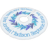 Blue Christmas Wreath Familiennamen Polyester Weihnachtsbaumdecke (Schrägansicht)