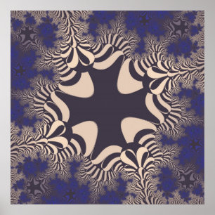 Blue Chrome Cross Poster