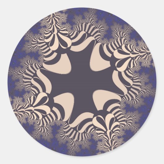 Blue Chrome Cross Runder Aufkleber (Vorderseite)