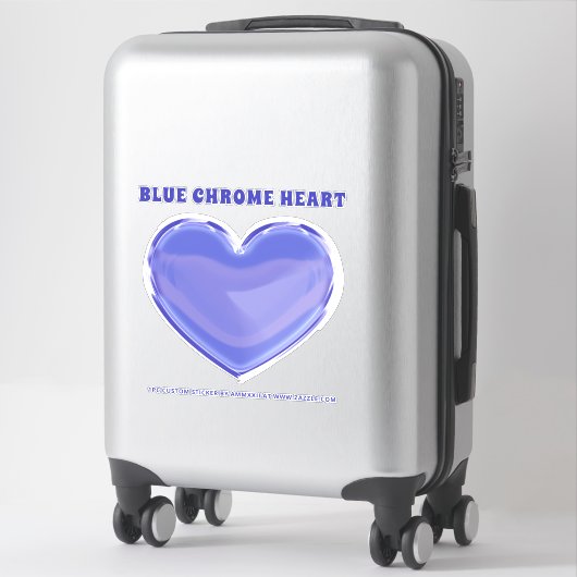 Blue Chrome Custom Heart Sticker (Koffer)