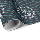 Blue Chrome like Yacht Flag Automotive Grille Geschenkpapier (Rolleneckpunkt)