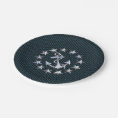 Blue Chrome like Yacht Flag Automotive Grille Pappteller (Schrägansicht)