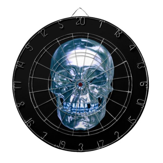 Blue Chrome Skull Dart Board Dartscheibe (vorne)