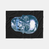 Blue Chrome Skull Fleece Blanket (Vorderseite (Horizontal))