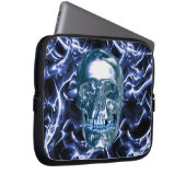 Blue Chrome Skull Laptop Sleeve (Vorne Rechts)