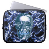 Blue Chrome Skull Laptop Sleeve (Vorderseite)