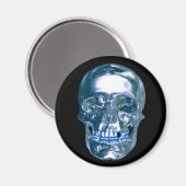 Blue Chrome Skull Magnet (Vorderseite/Rückseite)