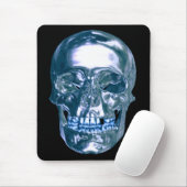 Blue Chrome Skull Mouse Pad Mousepad (Mit Mouse)