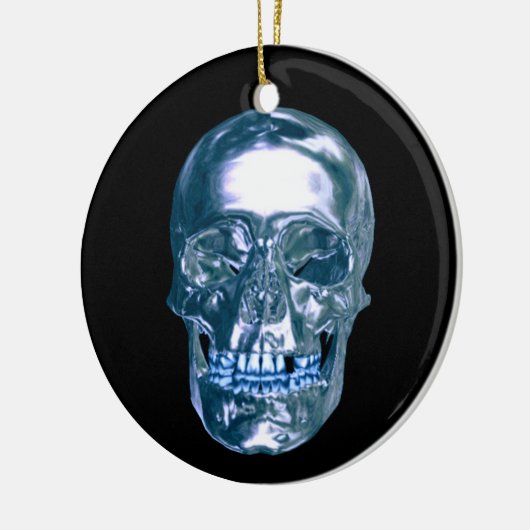 Blue Chrome Skull Ornament (Links)
