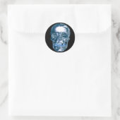 Blue Chrome Skull Stickers (Tasche)