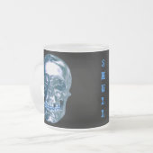 Blue Chrome Skull-Tasse Mattglastasse (Vorderseite Links)