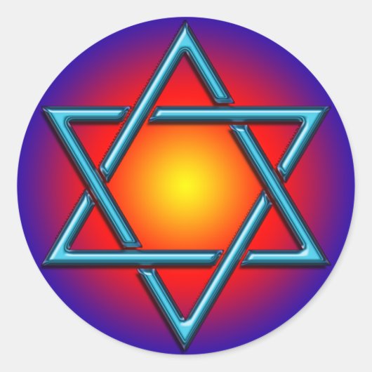 BLUE CHROME STAR DAVID RUNDER AUFKLEBER (Vorderseite)