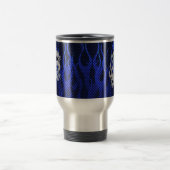 Blue Chrome wie Dragon Carbon Fibre Style Reisebecher (Mittel)