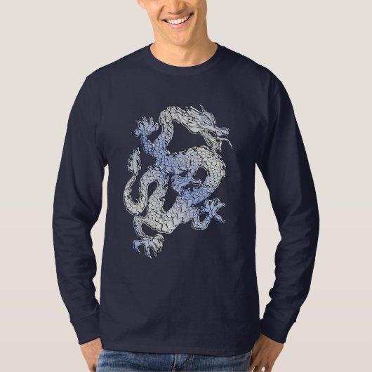 Blue Chrome wie Dragon Carbon Fibre Style T-Shirt (Vorderseite)