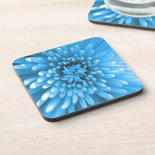 Blue Chrysanthemum Getränkeuntersetzer (Linke Seite)