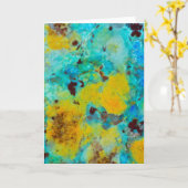 Blue Chrysocolla Jasper Karte (Gelbe Blume)