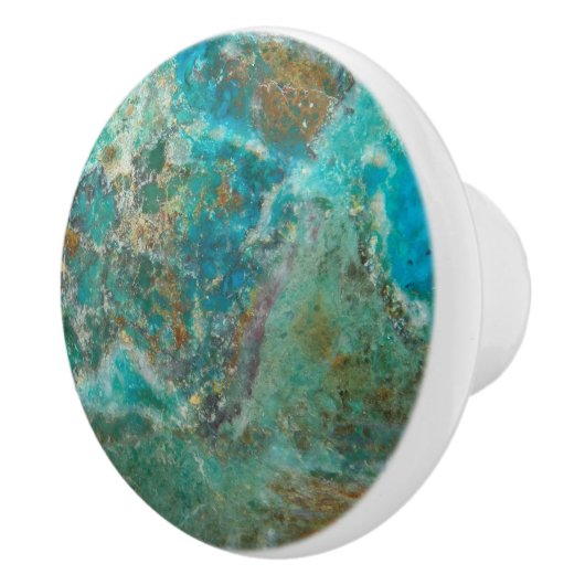 Blue Chrysocolla Mineral Stone Keramikknauf (Rechts)