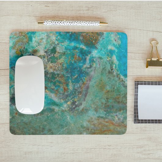 Blue Chrysocolla Mineral Stone Mousepad