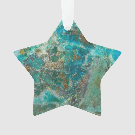 Blue Chrysocolla Mineral Stone Ornament (Vorderseite)