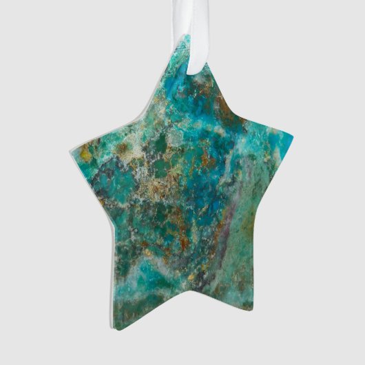 Blue Chrysocolla Mineral Stone Ornament (Vorderseite)