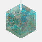 Blue Chrysocolla Mineral Stone Ornament Aus Glas (Vorderseite)