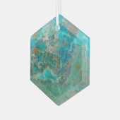 Blue Chrysocolla Mineral Stone Ornament Aus Glas (Vorderseite Links)