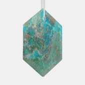 Blue Chrysocolla Mineral Stone Ornament Aus Glas (Vorderseite Rechts)