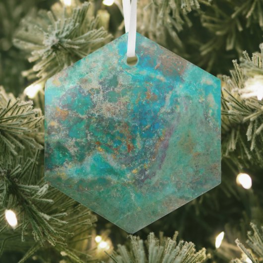 Blue Chrysocolla Mineral Stone Ornament Aus Glas (Insitu)