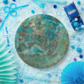 Blue Chrysocolla Mineral Stone Pappteller (Party)