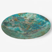 Blue Chrysocolla Mineral Stone Pappteller (Schrägansicht)