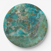 Blue Chrysocolla Mineral Stone Pappteller (Vorderseite)