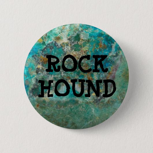 Blue Chrysocolla Mineral Stone Rock Hound Button (Vorderseite)