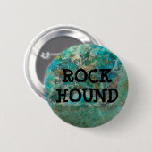 Blue Chrysocolla Mineral Stone Rock Hound Button (Vorne & Hinten)