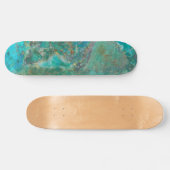 Blue Chrysocolla Mineral Stone Skateboard (Horizontal)