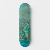 Blue Chrysocolla Mineral Stone Skateboard (Vorderseite)